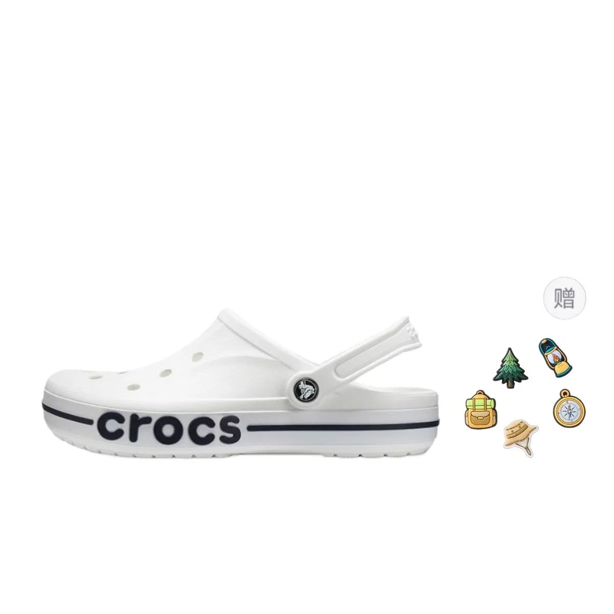 Детские сабо-шлепанцы с принтом Crocs, Ecru