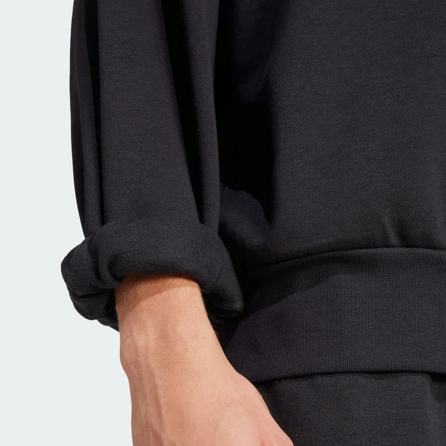 Свитшот с принтом Sportswear Essentials Loose Fit 3 Bar Logo adidas, Черно-белый — фото 4