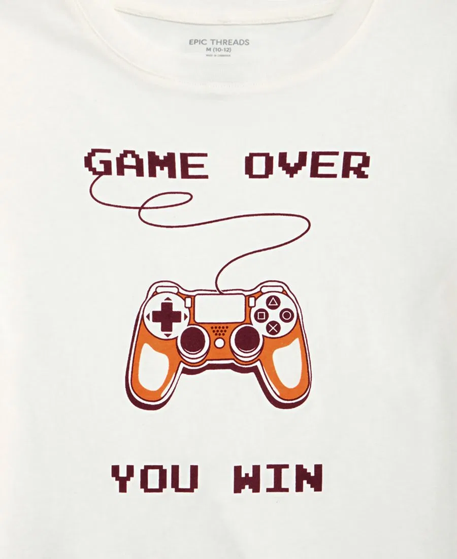Футболка с игровым принтом Game Over Epic Threads, Angel White — фото 3