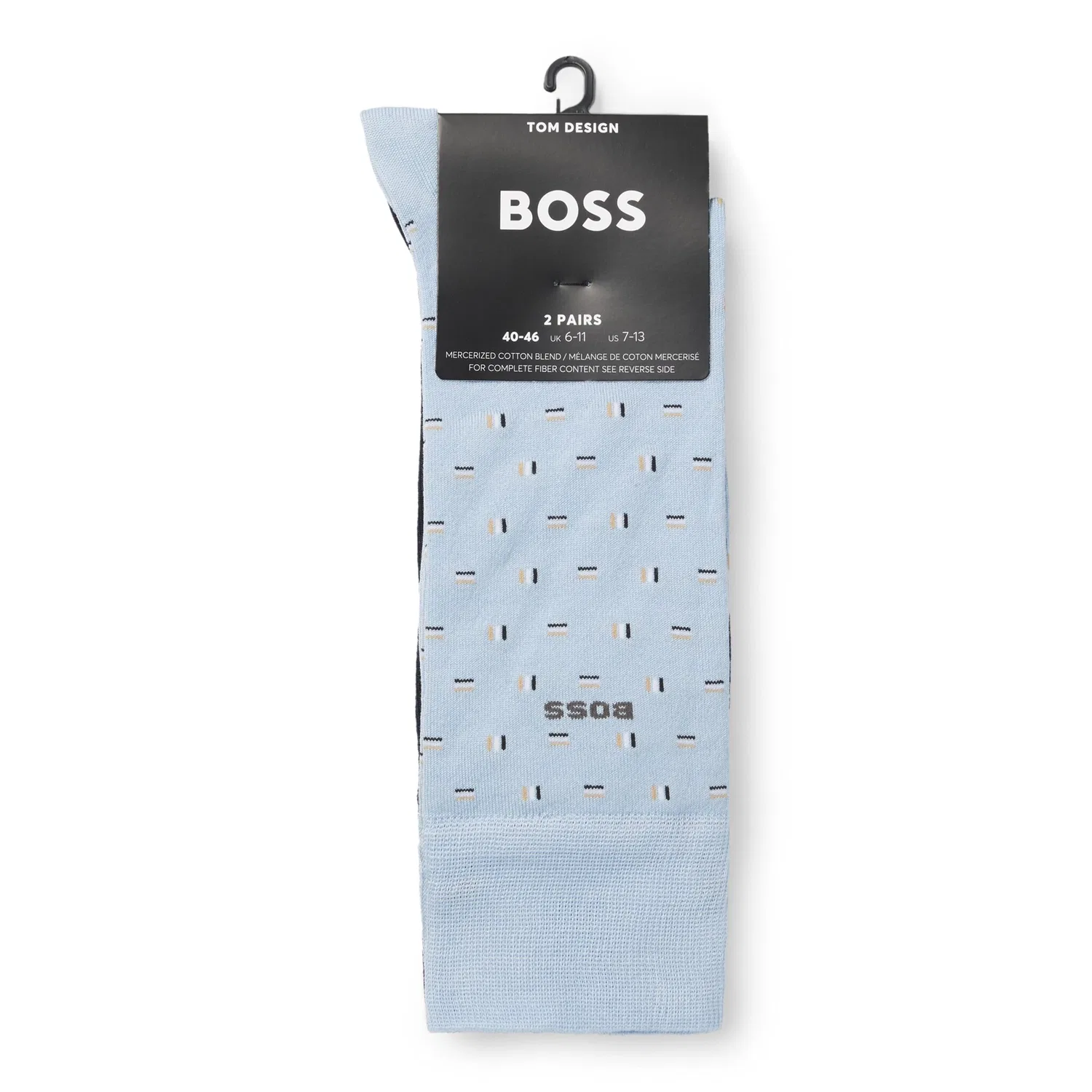 Мужские носки из хлопковой смеси BOSS, Light Blue/Pattern — фото 4
