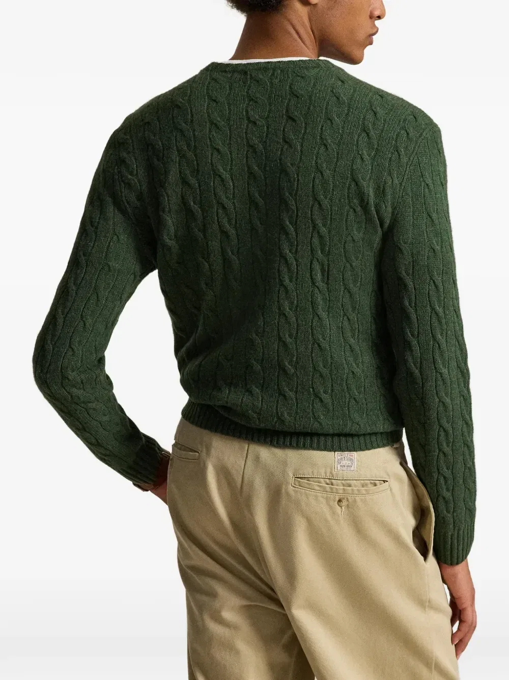 Вязаный свитер с вышивкой Pony Polo Ralph Lauren, зеленый — фото 4