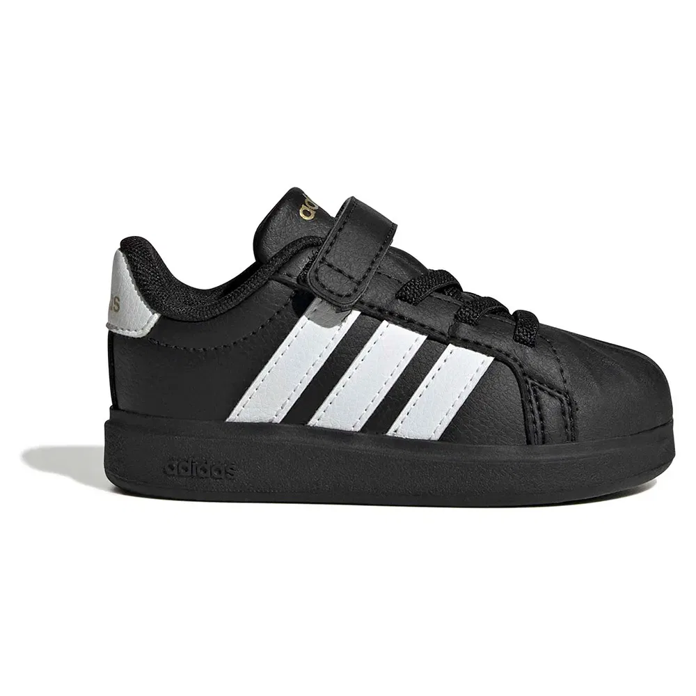 Детские кроссовки для девочек с мыском-ракушкой Streettalk Infant Trainers Adidas, Black