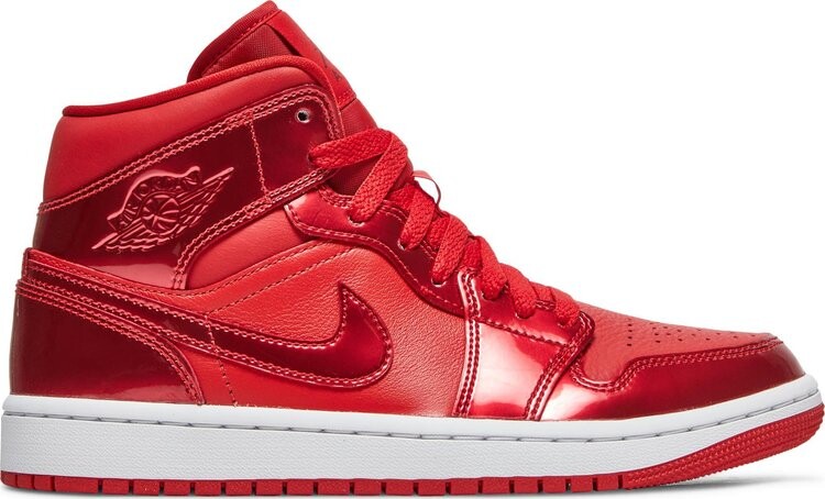 Кроссовки Wmns Air Jordan 1 Mid SE University Red Pomegranate, красный