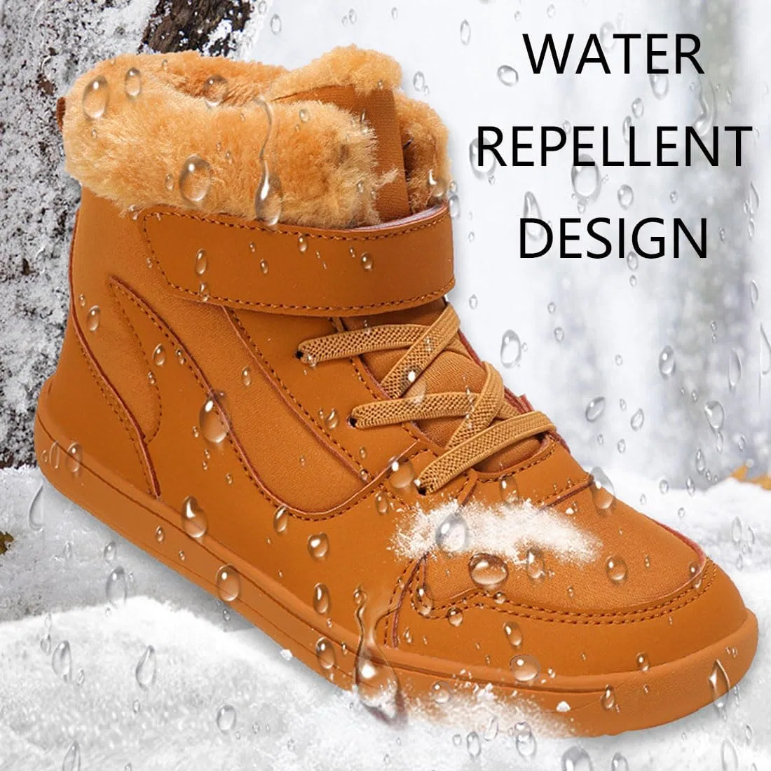 Детские зимние ботинки для девочек водонепроницаемые с принтом Hike Kids Winter Footwear Barefoot Snow Boots, Red — фото 4