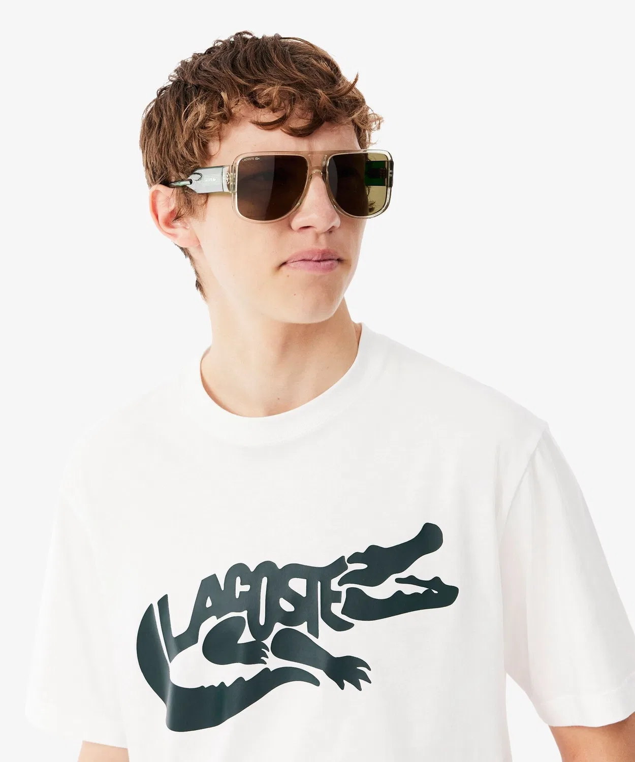 Мужская футболка с принтом Big Croc Graphic LACOSTE, Black — фото 4