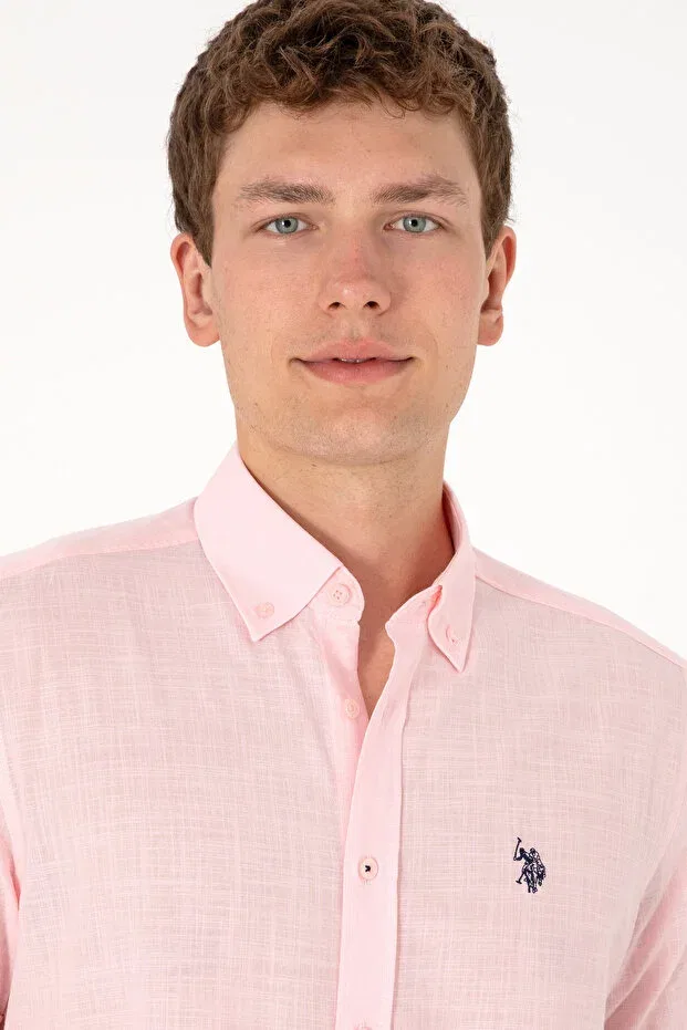 Мужская рубашка с коротким рукавом U.S. Polo Assn., Light Pink — фото 4
