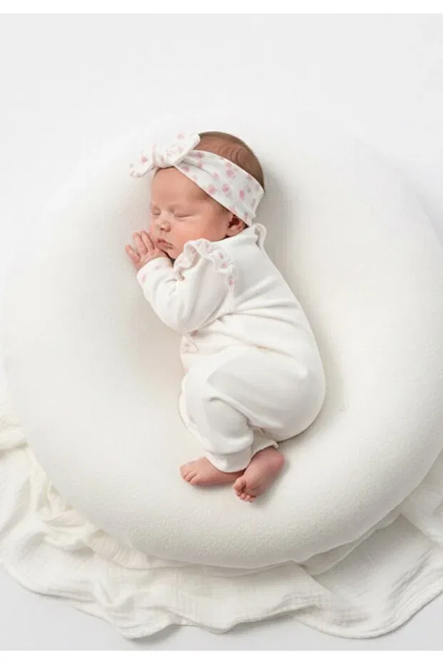 Детский комбинезон для девочек хлопковый Cherub Baby, Ecru — фото 2