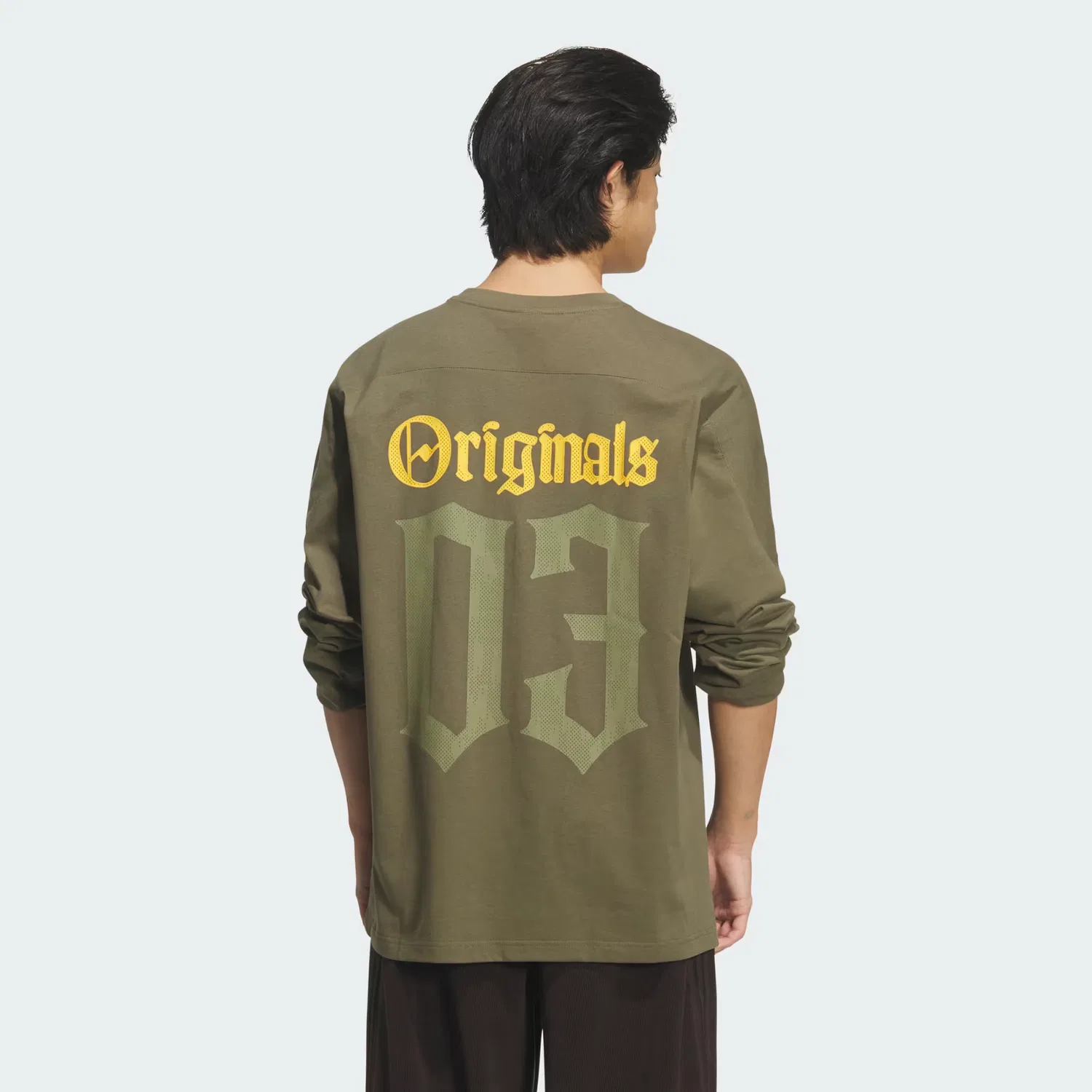 Мужская футболка с длинным рукавом свободного кроя OG M TEE LS Adidas Originals, оливковый — фото 2