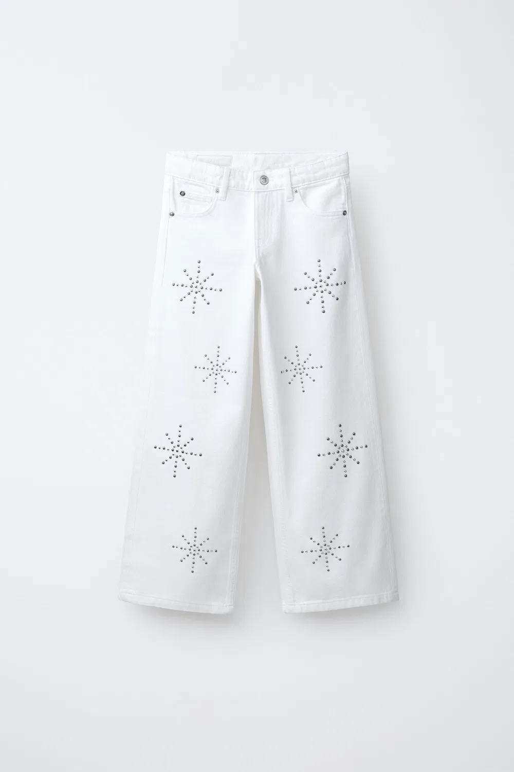 ШИРОКИЕ ДЖИНСЫ С ЗАКЛЕПКАМИ ZARA, Ecru