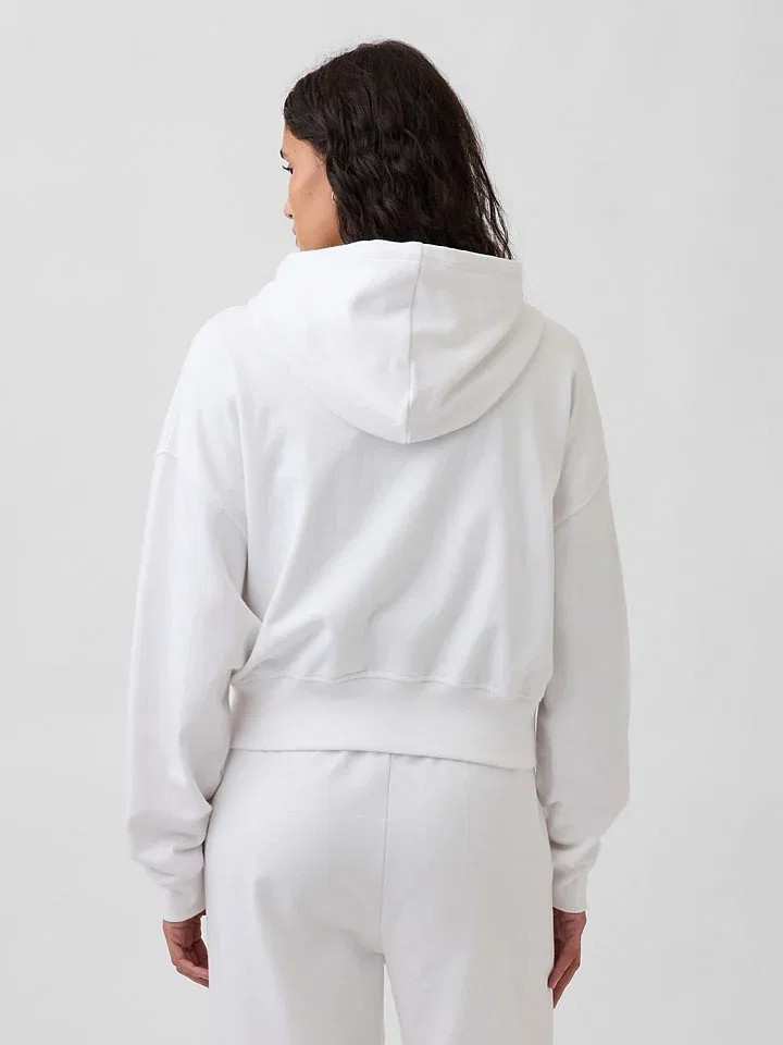 Женское свободное оверсайз худи с капюшоном GAP, White — фото 2