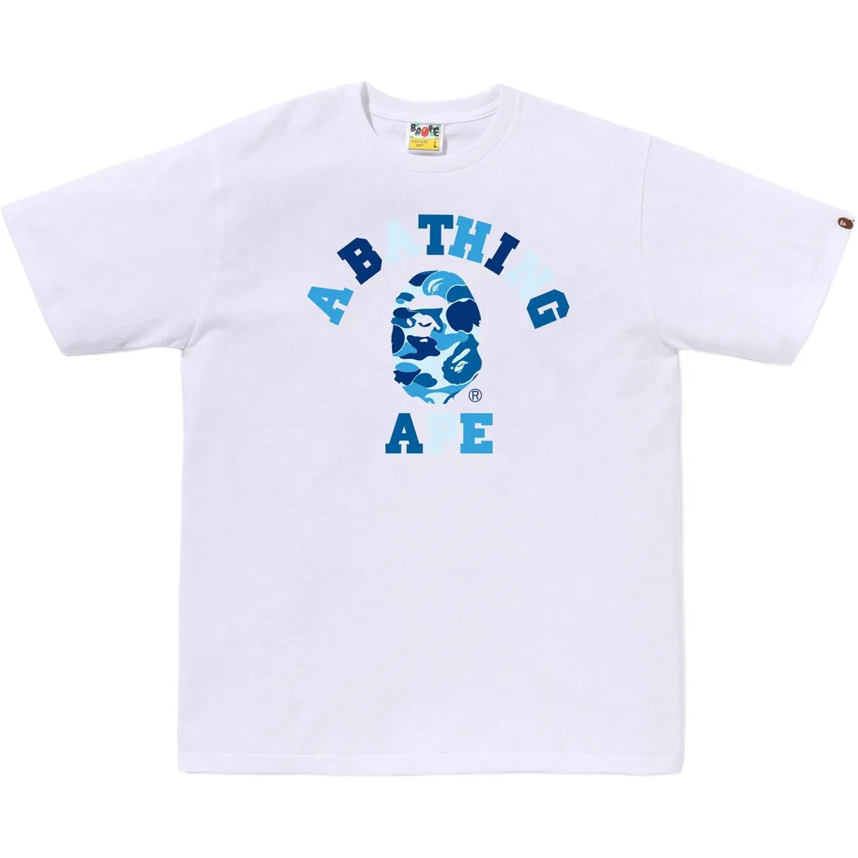 Детская футболка с камуфляжным принтом A Bathing Ape, White Blue