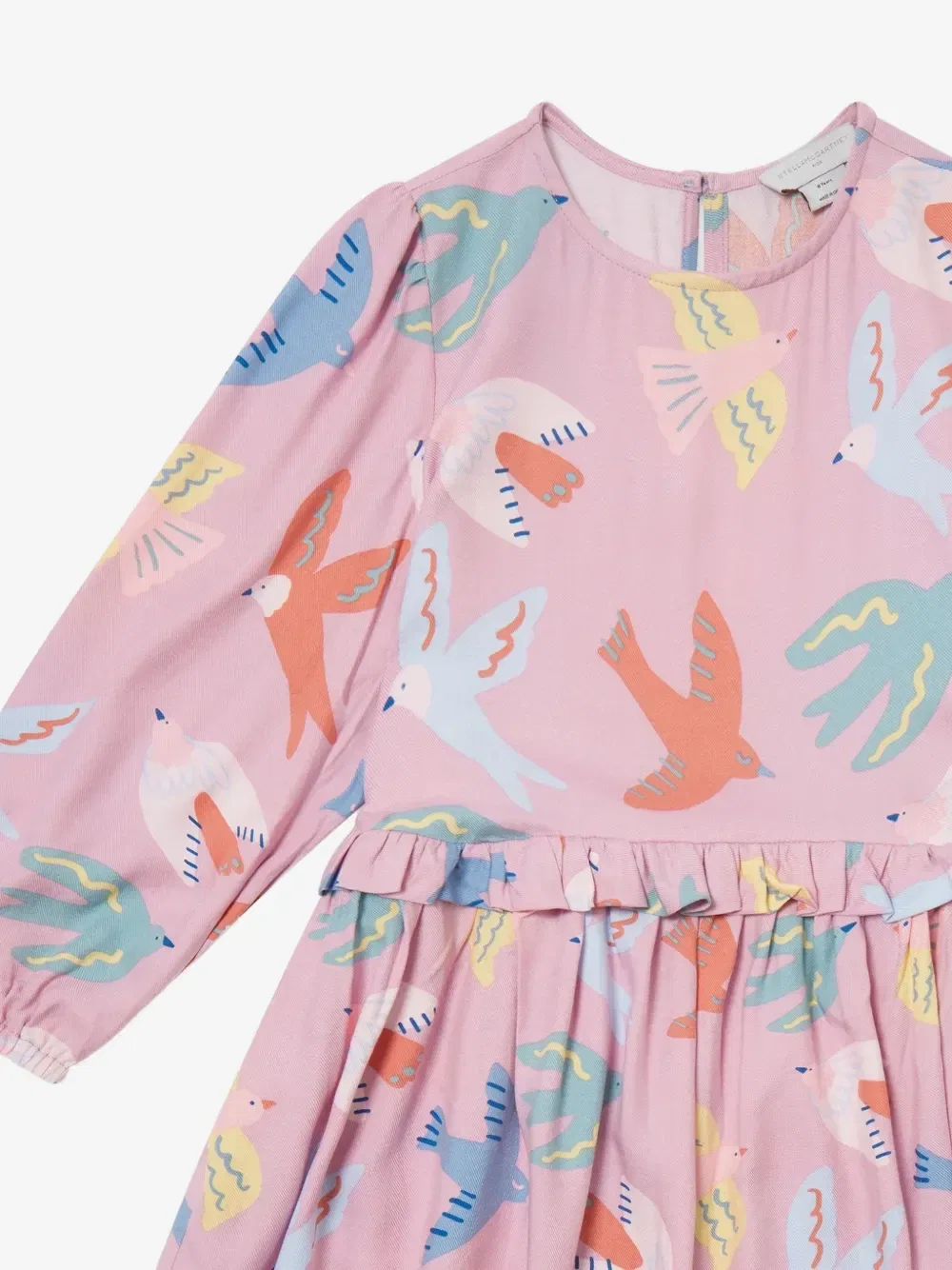 Платье с оборками и принтом голубя Stella McCartney Kids, розовый — фото 3