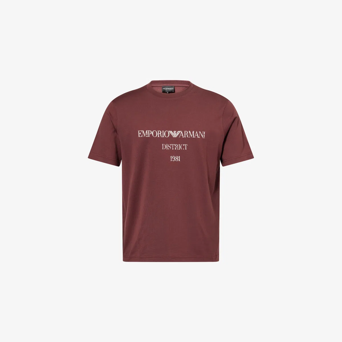 Хлопковая футболка Milano с текстовым принтом Emporio Armani, шоколадный