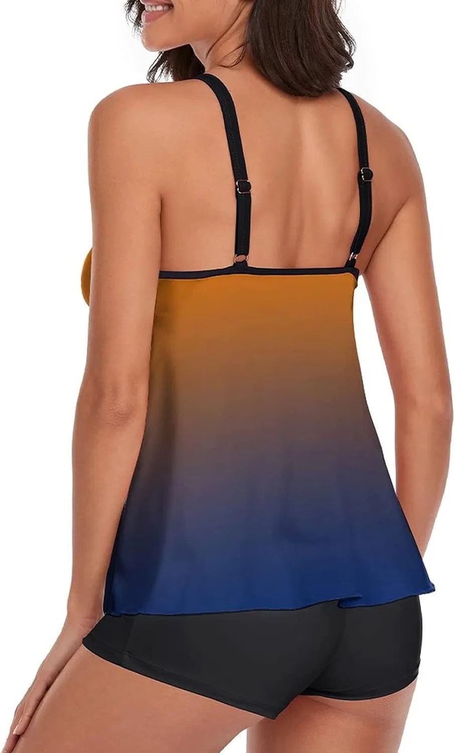 Женский танкини с принтом, two piece swimsuit, C-yellow — фото 3