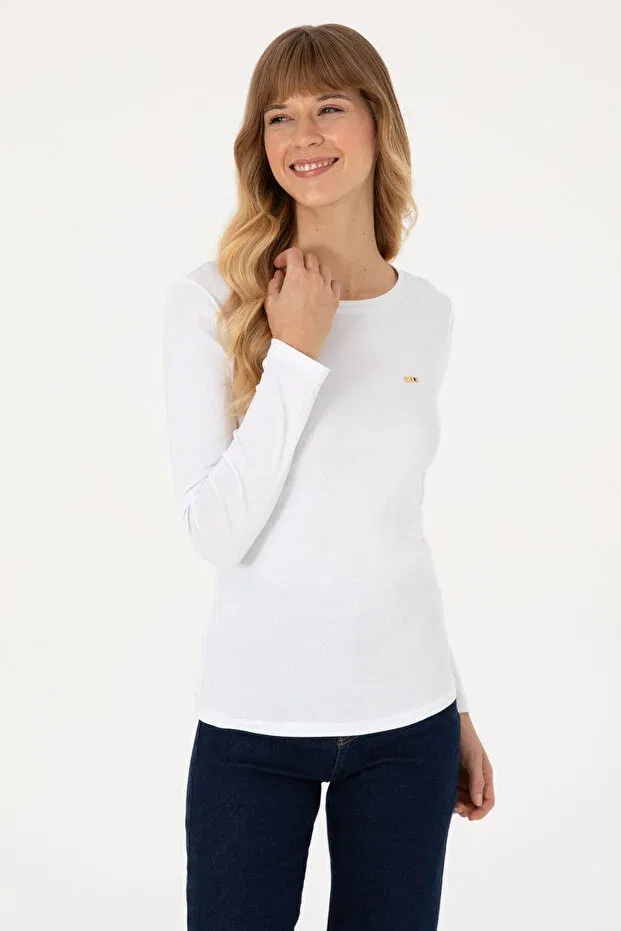 Женские свитшот хлопковый U.S. Polo Assn., White — фото 3