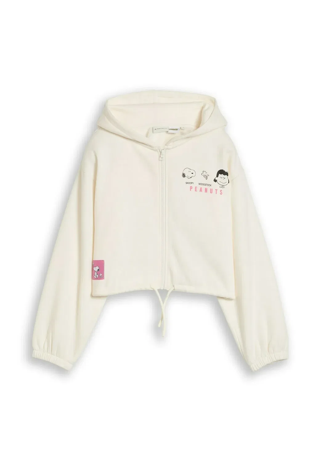 Толстовка-Худи большого размера Strick & sweatshirts с принтом "арахис" - толстовка на молнии Tom Tailor, Gardenia White