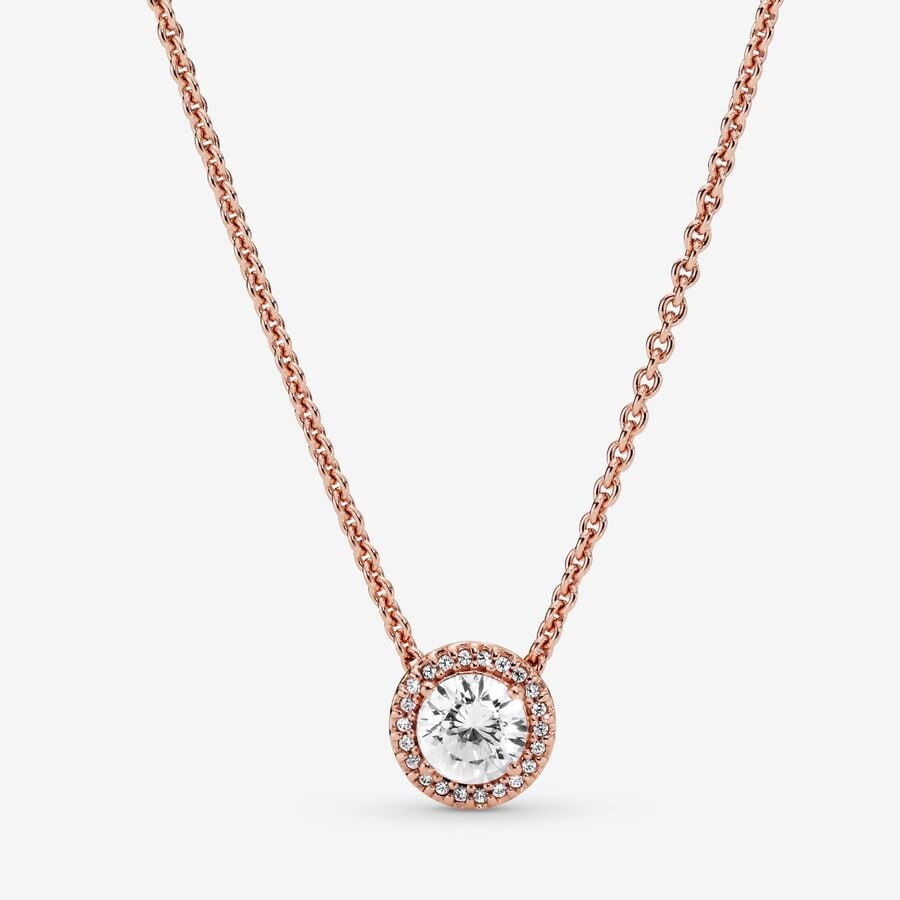

Колье Pandora Round Sparkle Halo, розовое золото