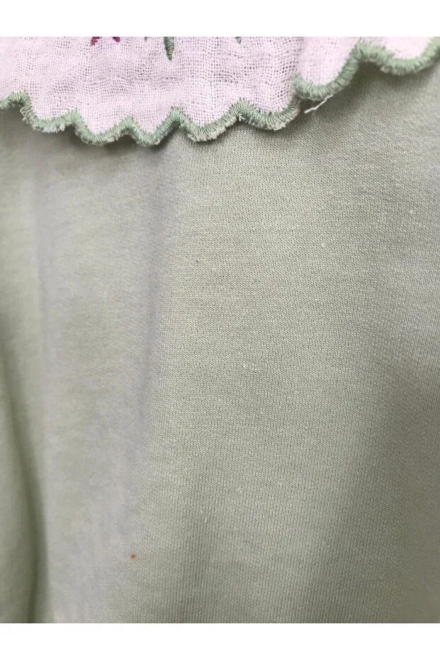Детский комплект спортивной одежды для девочек с цветочным принтом Gülüce Butik, Water Green And Pink — фото 4