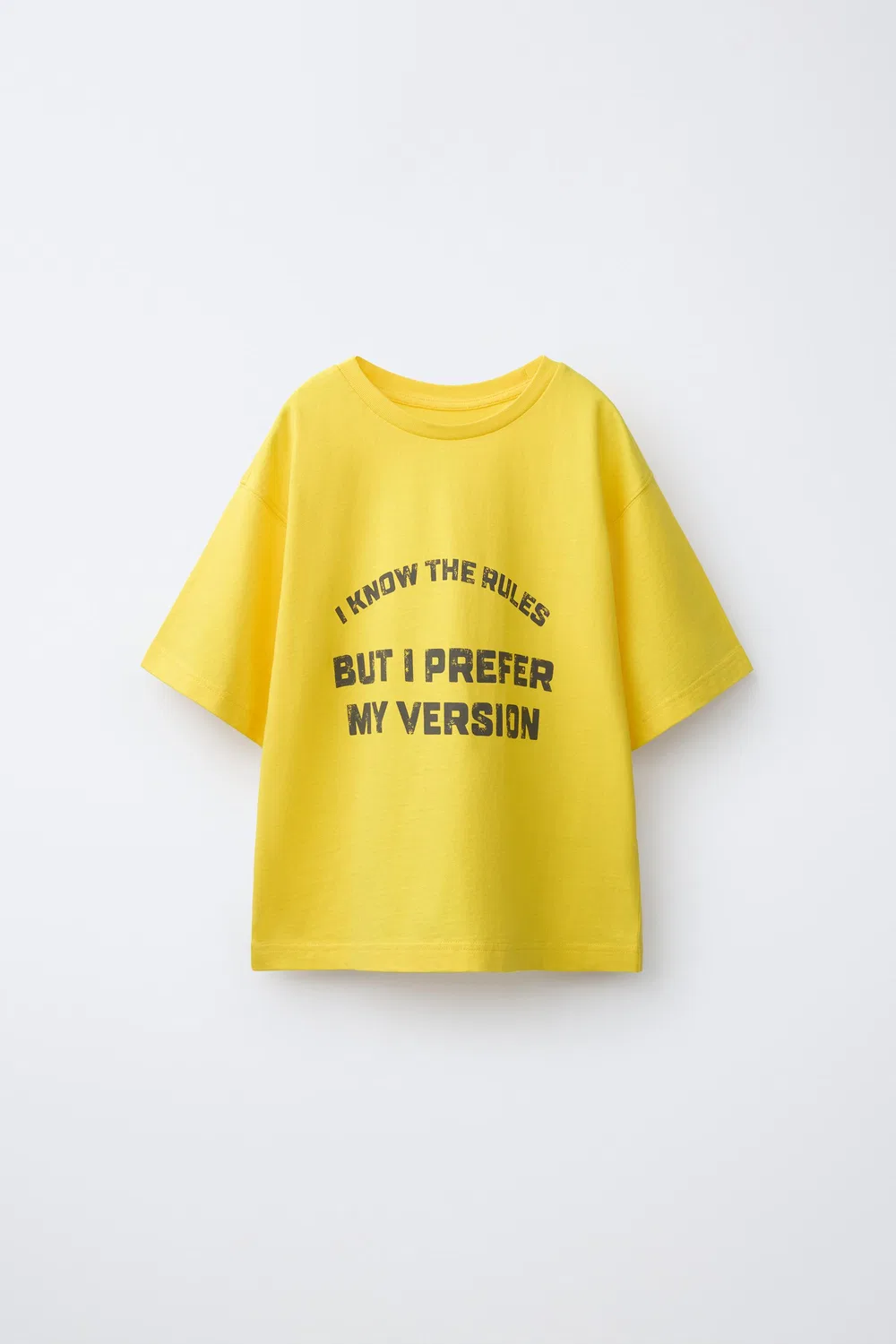 Футболка с принтом слогана ZARA, Bright yellow