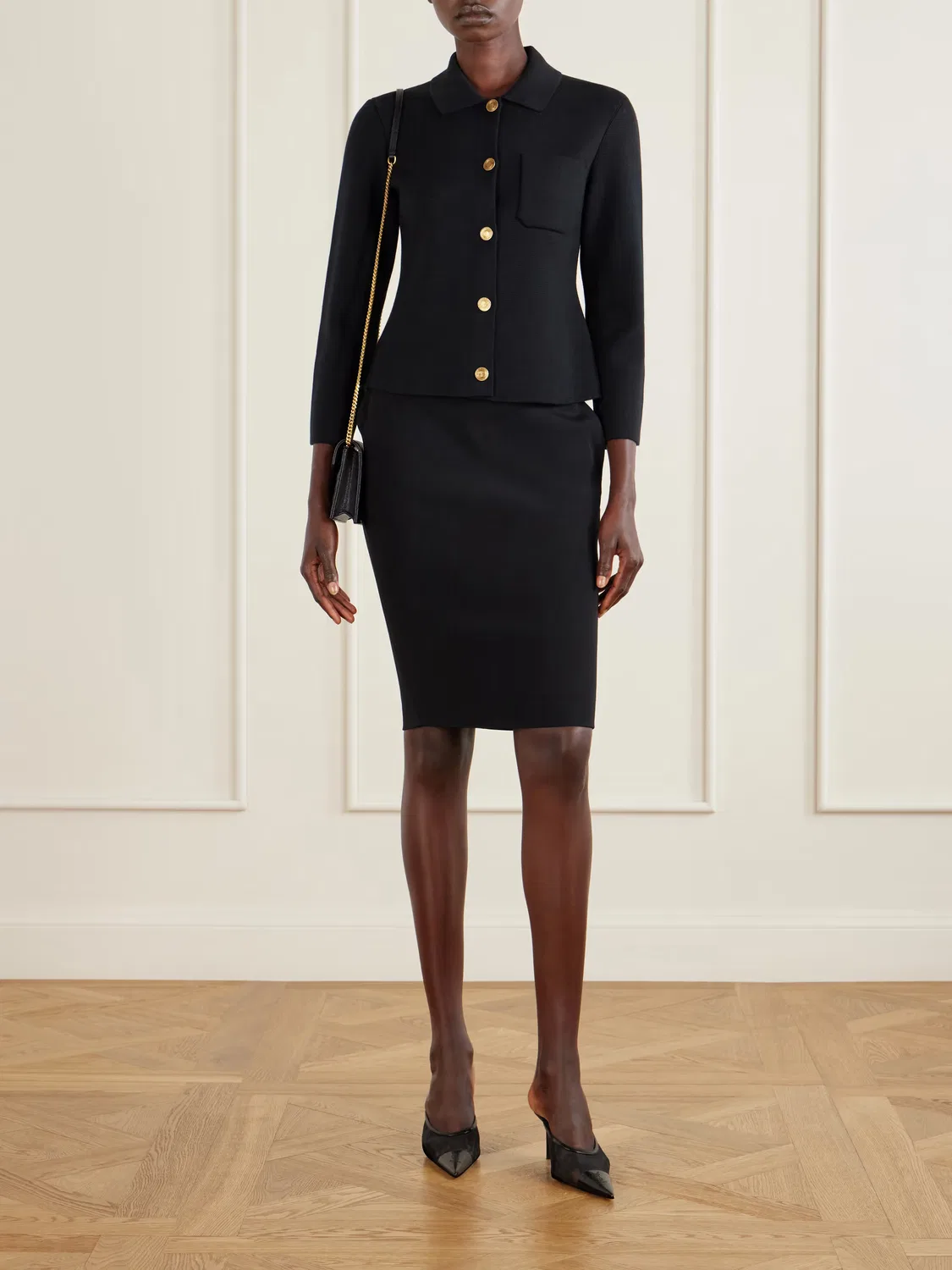 Шерстяная куртка привлекающая внимание Saint Laurent, черный — фото 2
