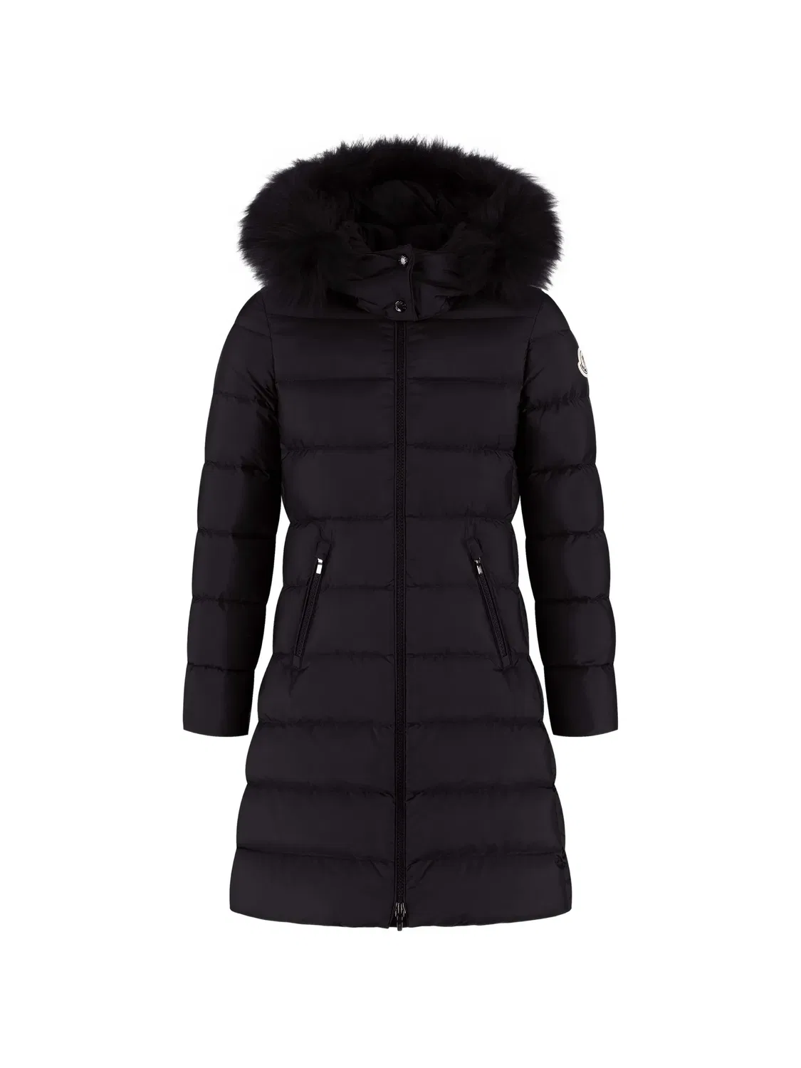 Стеганое пуховое пальто Abelle черное Moncler, черный