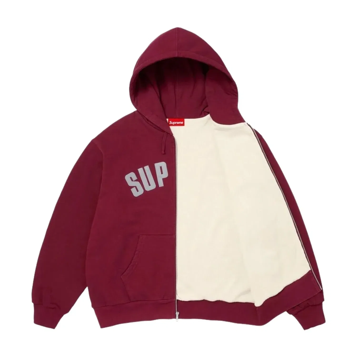 Мужское худи FW26 Arc Thermal Lined Zip Up Hooded Sweatshirt 'Cardinal' Supreme, Cardinal — фото 2
