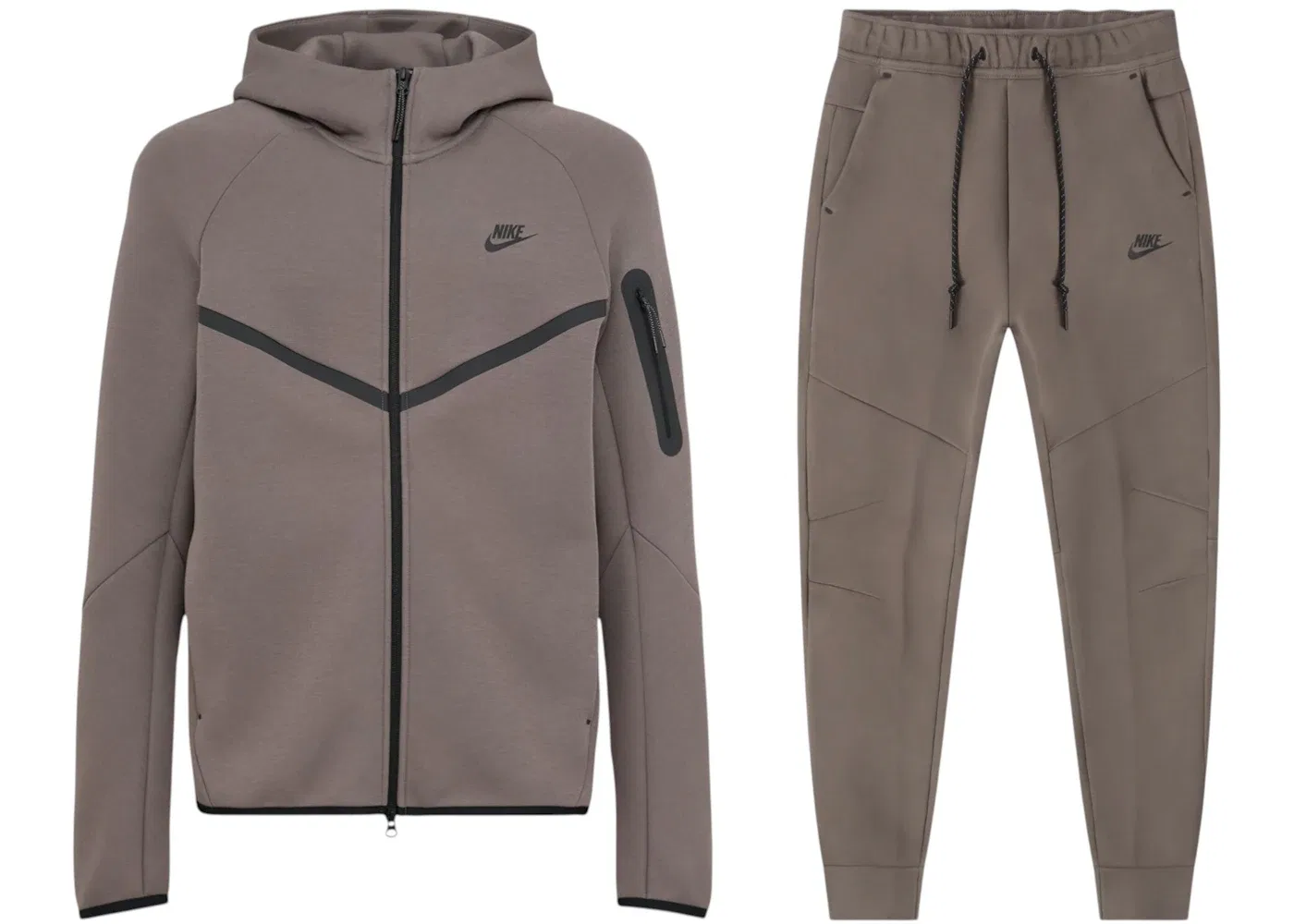 Мужской комплект худи и джоггеров Nike Tech Fleece Windrunner Full Zip Hoodie & Jogger Set, Cave Stone/Black