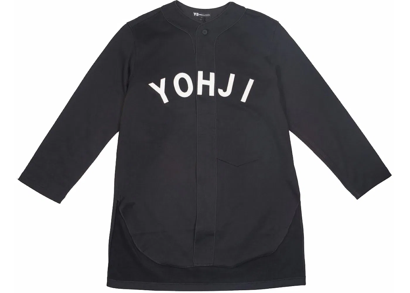 Мужская рубашка бейсбольная с принтом Yohji Letters Adidas, Black Off White