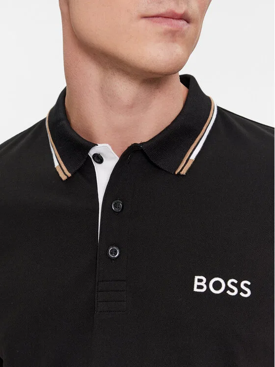 Поло regular fit Paddy Pro Boss, черный — фото 4