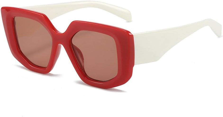 

Популярные модные солнцезащитные очки Polygon 2027 для женщин, ретро-очки с защитой от УФ-излучения UV400, мужские солнцезащитные очки с широкими дужками MTZJH, Red Red