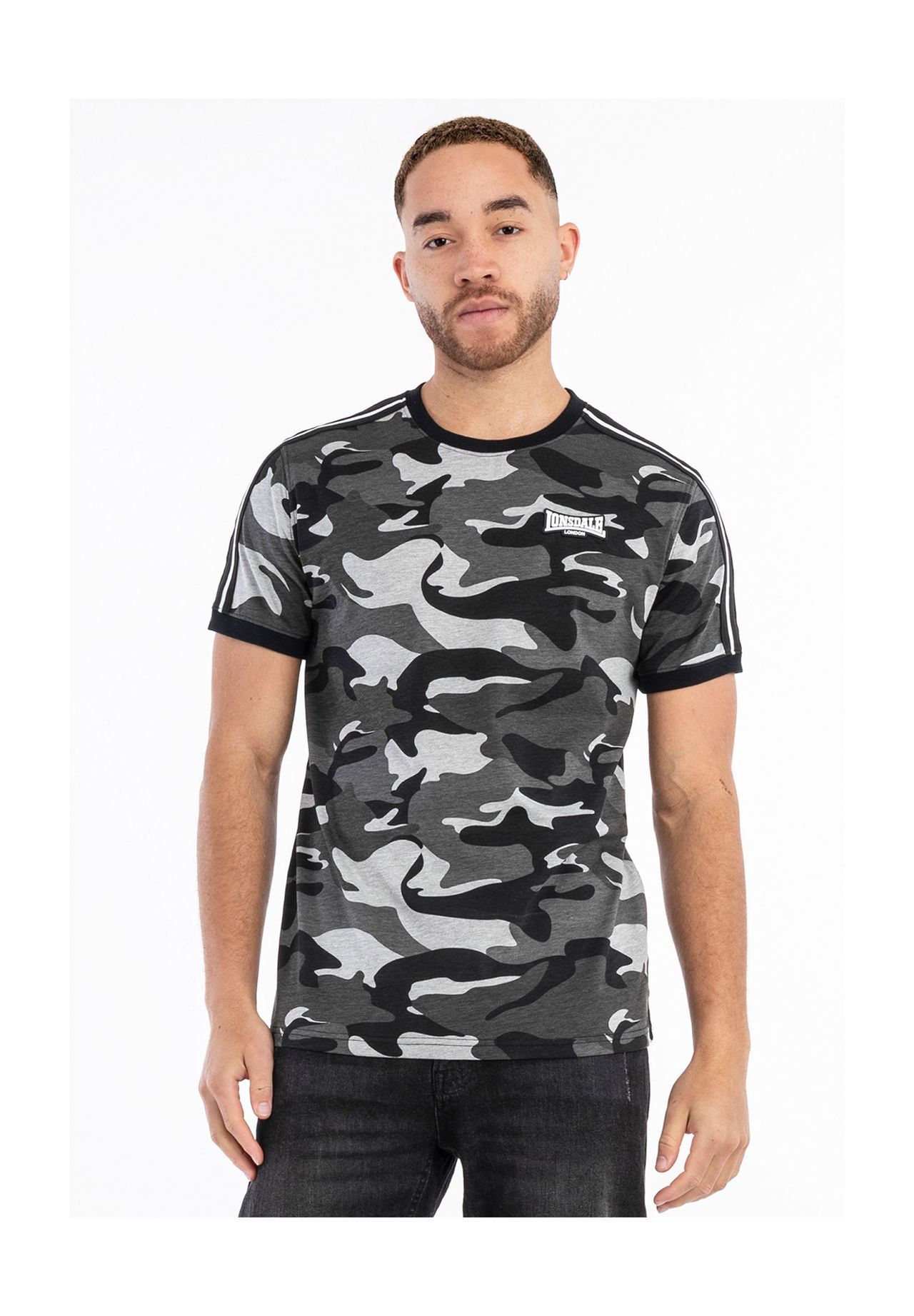 

Мужская футболка стандартного кроя GUNNISTA LONSDALE, цвет Camo Grey