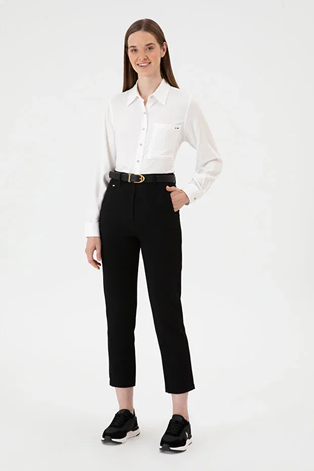 Женские брюки из ткани с высокой талией U.S. Polo Assn., Black