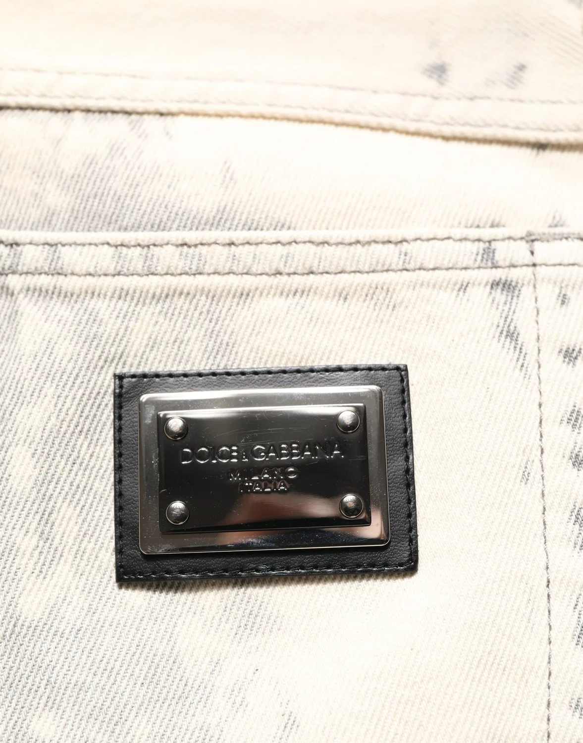 Мужские джинсы прямого кроя с эффектом тай-дай Straight Jeans Dolce & Gabbana, Beige