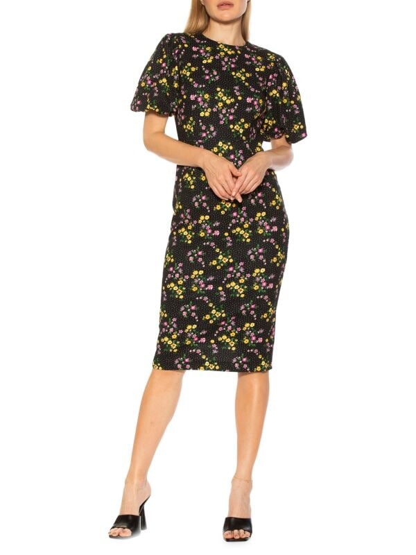 

Платье nova с пышными рукавами Alexia Admor Black ditzy floral