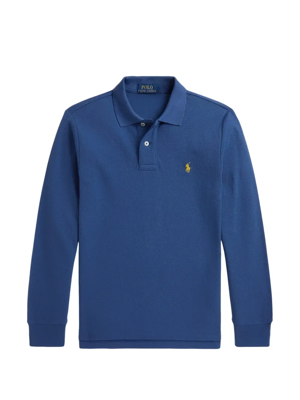 Детская рубашка поло с длинными рукавами и логотипом Pony Polo Ralph Lauren Kids, синий