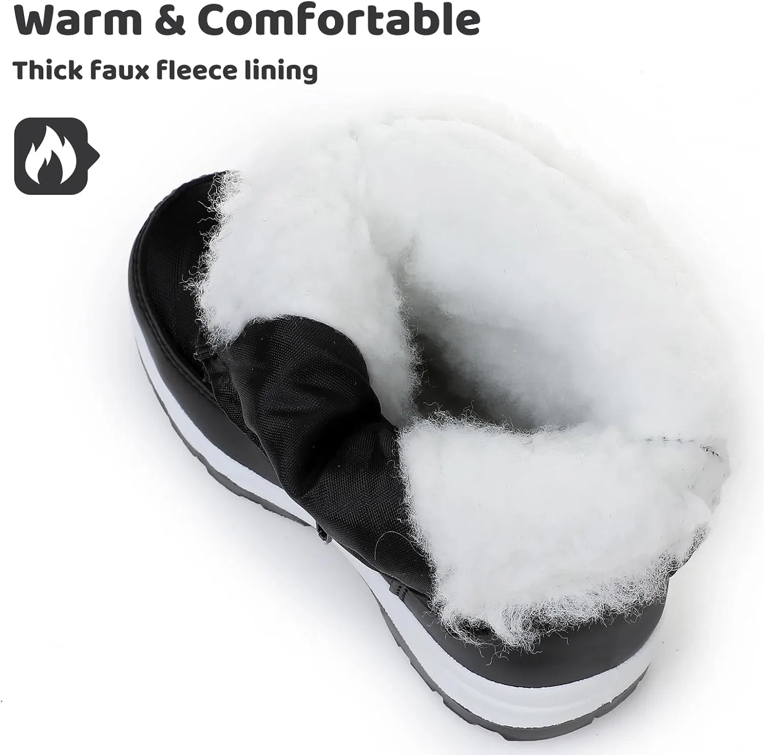 Детские зимние ботинки для девочек Snow Boots Apakowa, Black — фото 4