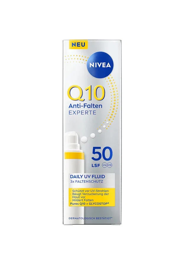 Дневной флюид для лица SPF 50 Q10 anti-falten experte daily uv fluid lsf 50 Nivea 40 мл — фото 4