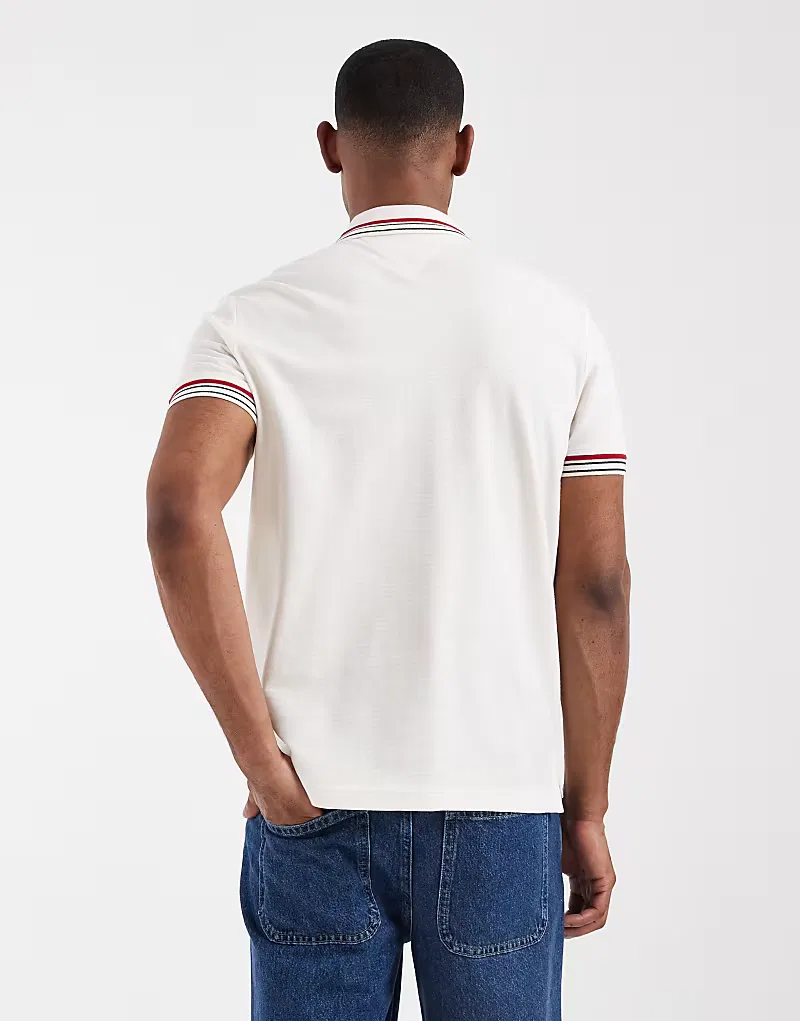 Поло с окантовкой на воротнике и манжетах Tommy Hilfiger, белый — фото 4