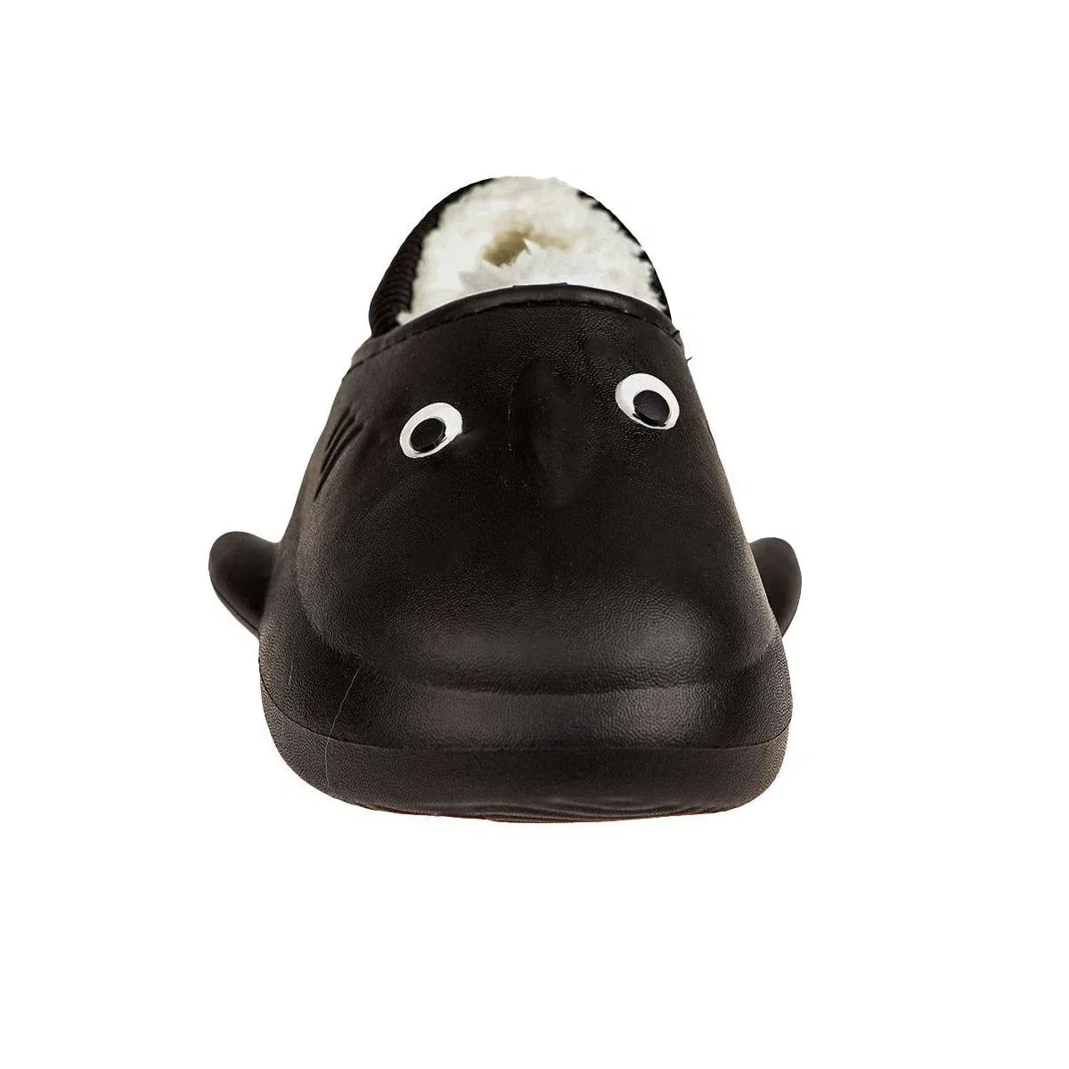 Детские сабо для мальчиков с меховой подкладкой Shark and Dog Clogs Foamwalk, Black — фото 4