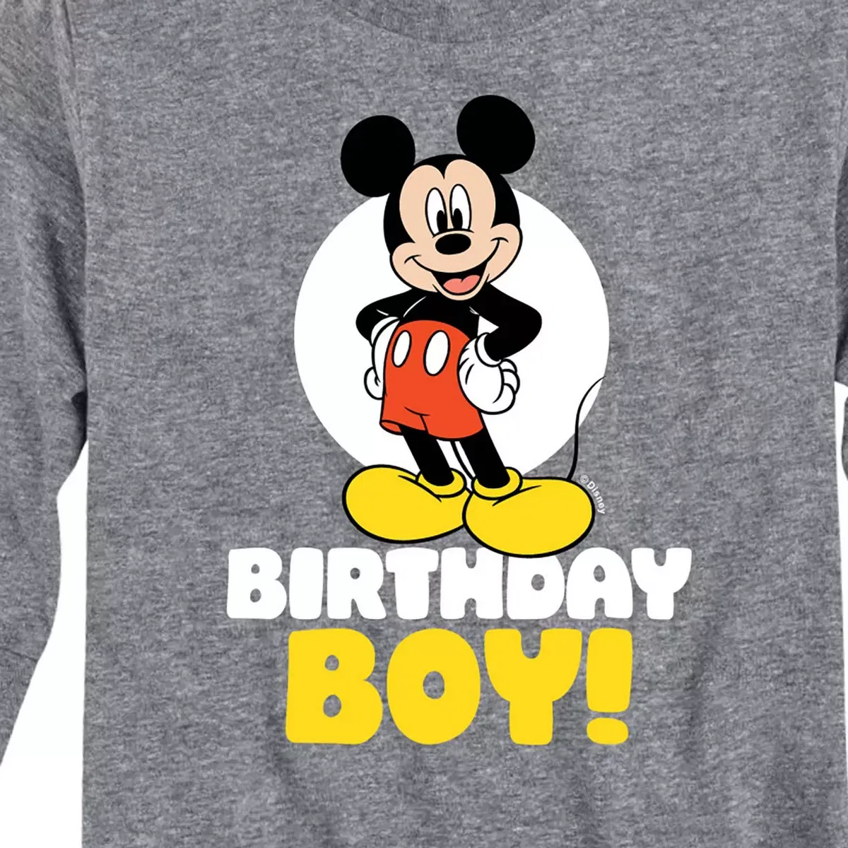 Детский лонгслив с принтом Birthday Boy Spotlight Disney, Athletic Heather — фото 2