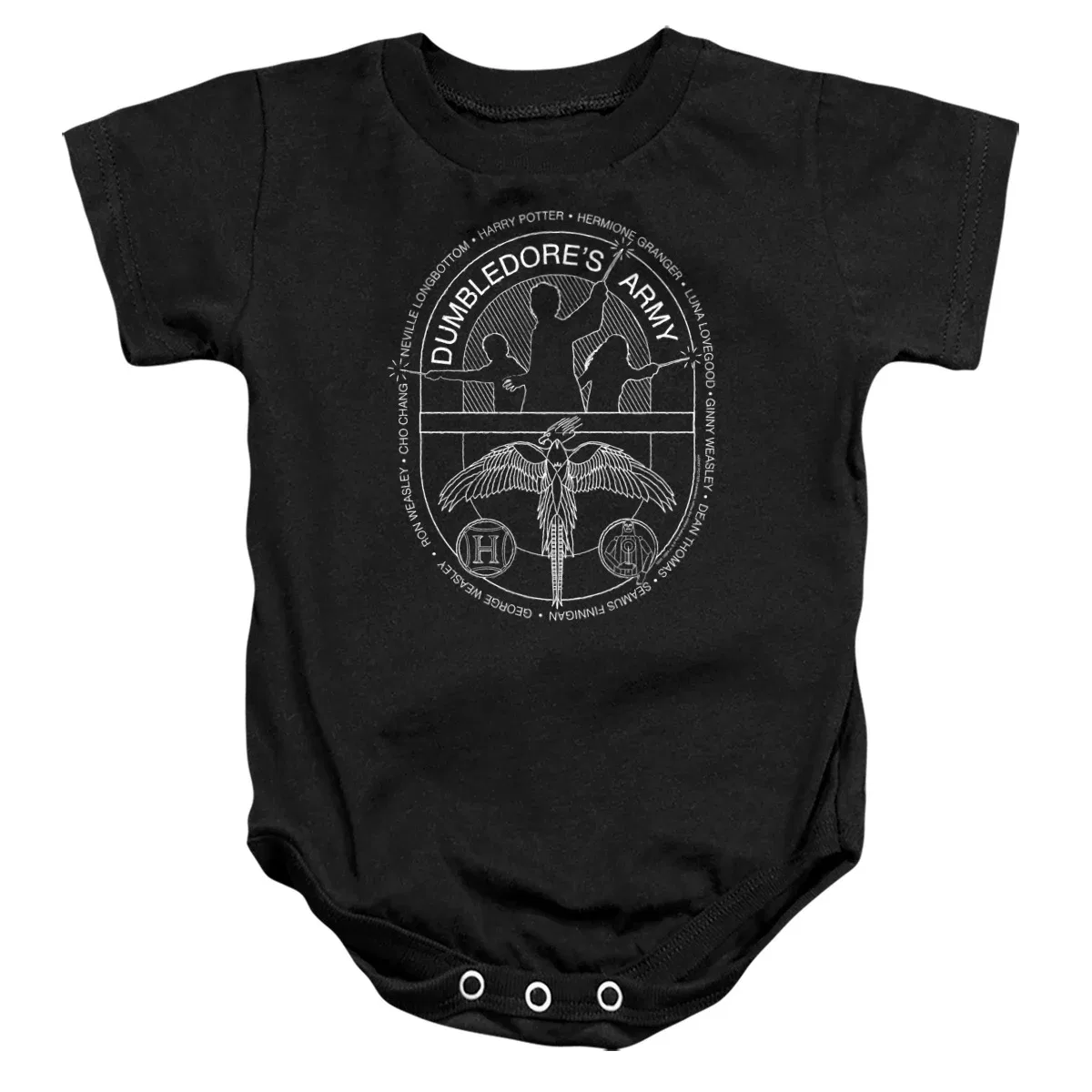 Детское боди для мальчиков хлопковое Harry Potter Dumbledore'S Army Circle Line Art Infant Bodysuit Harry Potter, Black