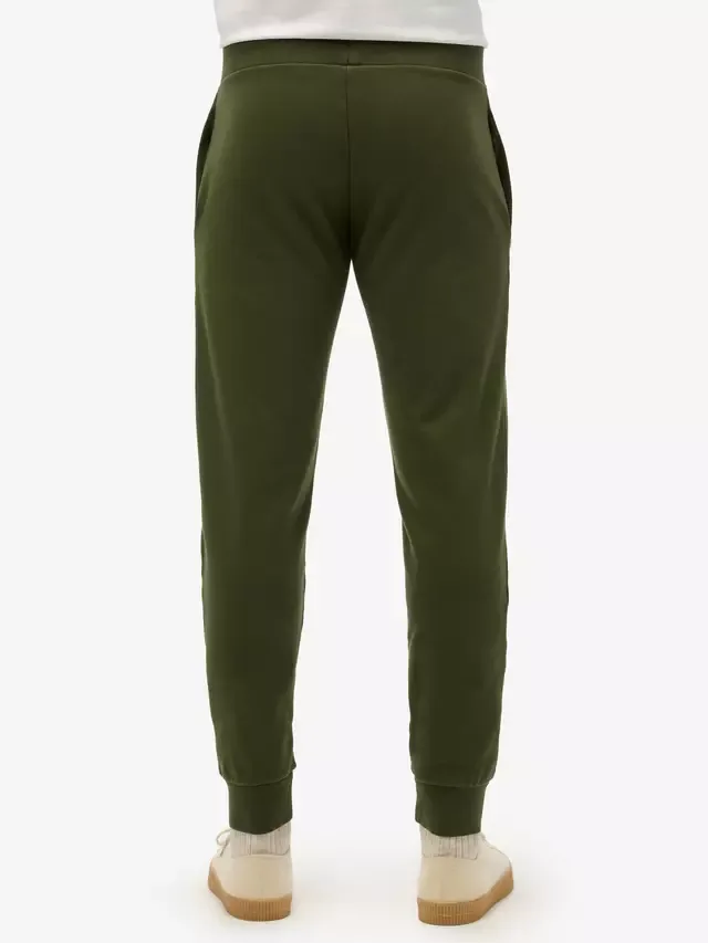 Однотонные спортивные брюки из смесовой хлопковой ткани, цвет хаки Superdry — фото 4