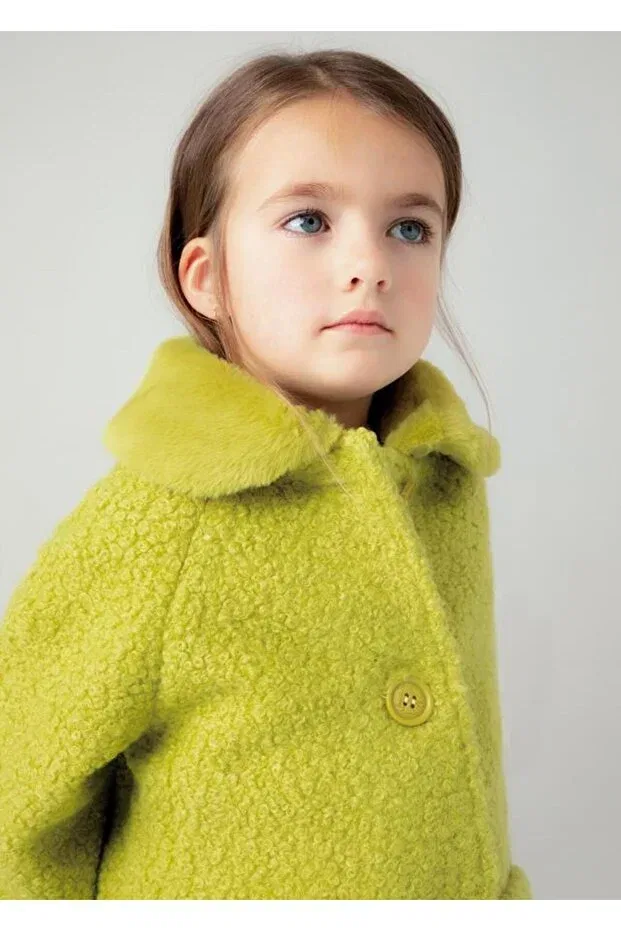 Детское пальто для девочек с длинным рукавом Mayoral, Pistachio Green — фото 2