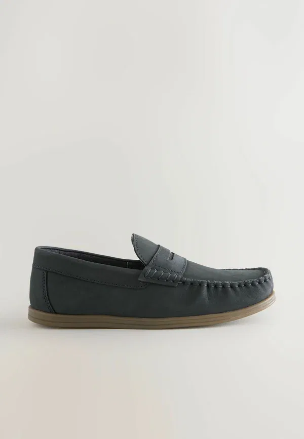 Туфли кожаные Regular fit - penny loafers - moccasins Next, темно-синий Leather — фото 2