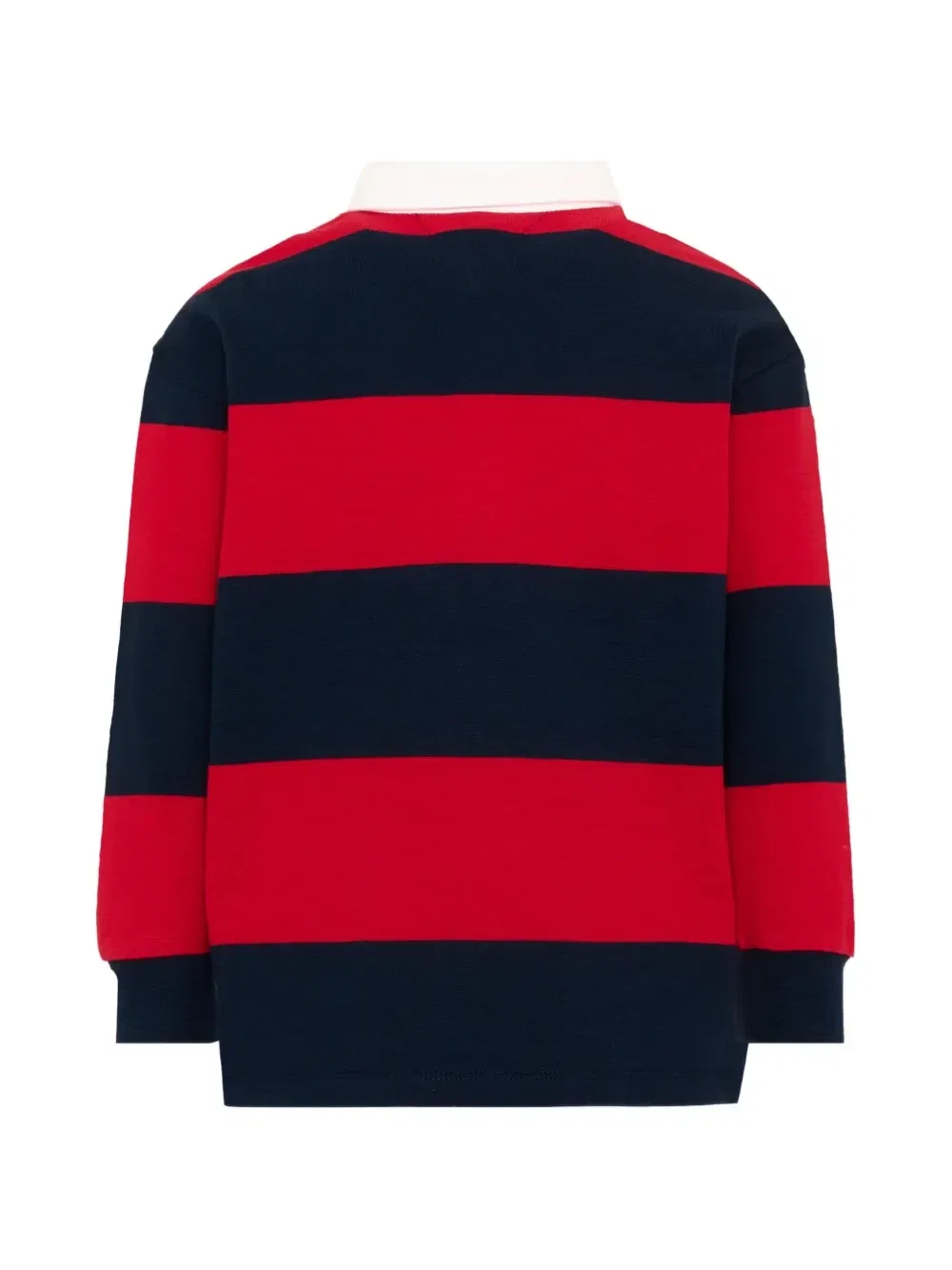 Полосатая рубашка-поло с длинным рукавом Tommy Hilfiger Junior, красный — фото 2
