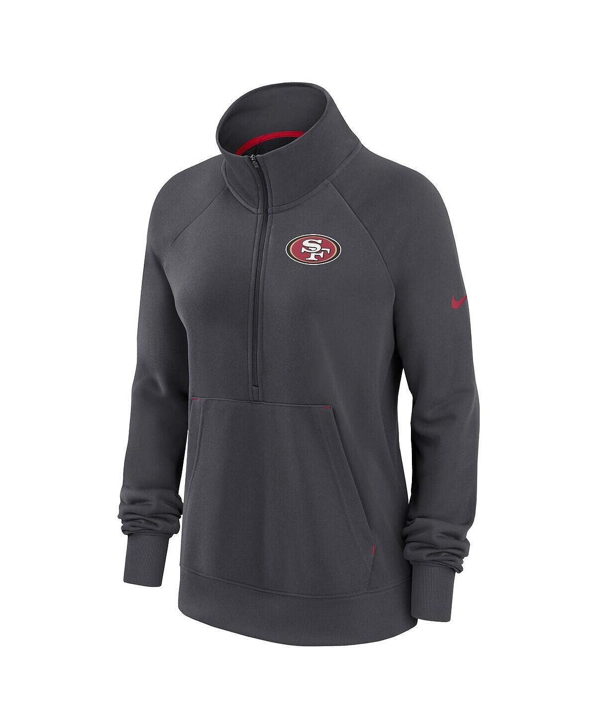 Женская темно-серая толстовка san francisco 49ers premium raglan performance с молнией до половины Nike, мульти — фото 3