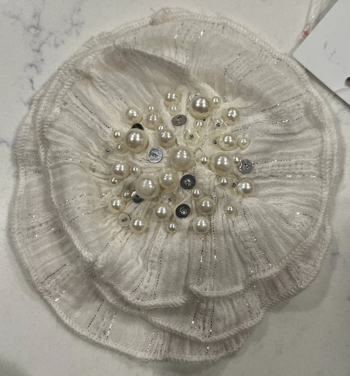 Детское платье для девочек с блестящей текстурой Crown Sparkle Dress Ooh! La, White — фото 4