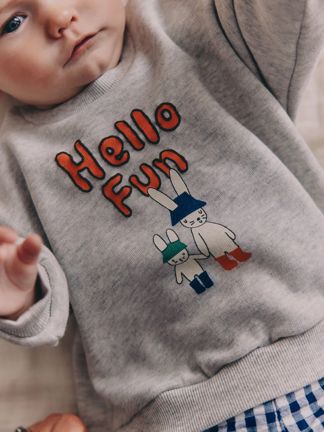 Комплект из свитшота и брюк, Hello Fun Next, голубой в клетку — фото 3