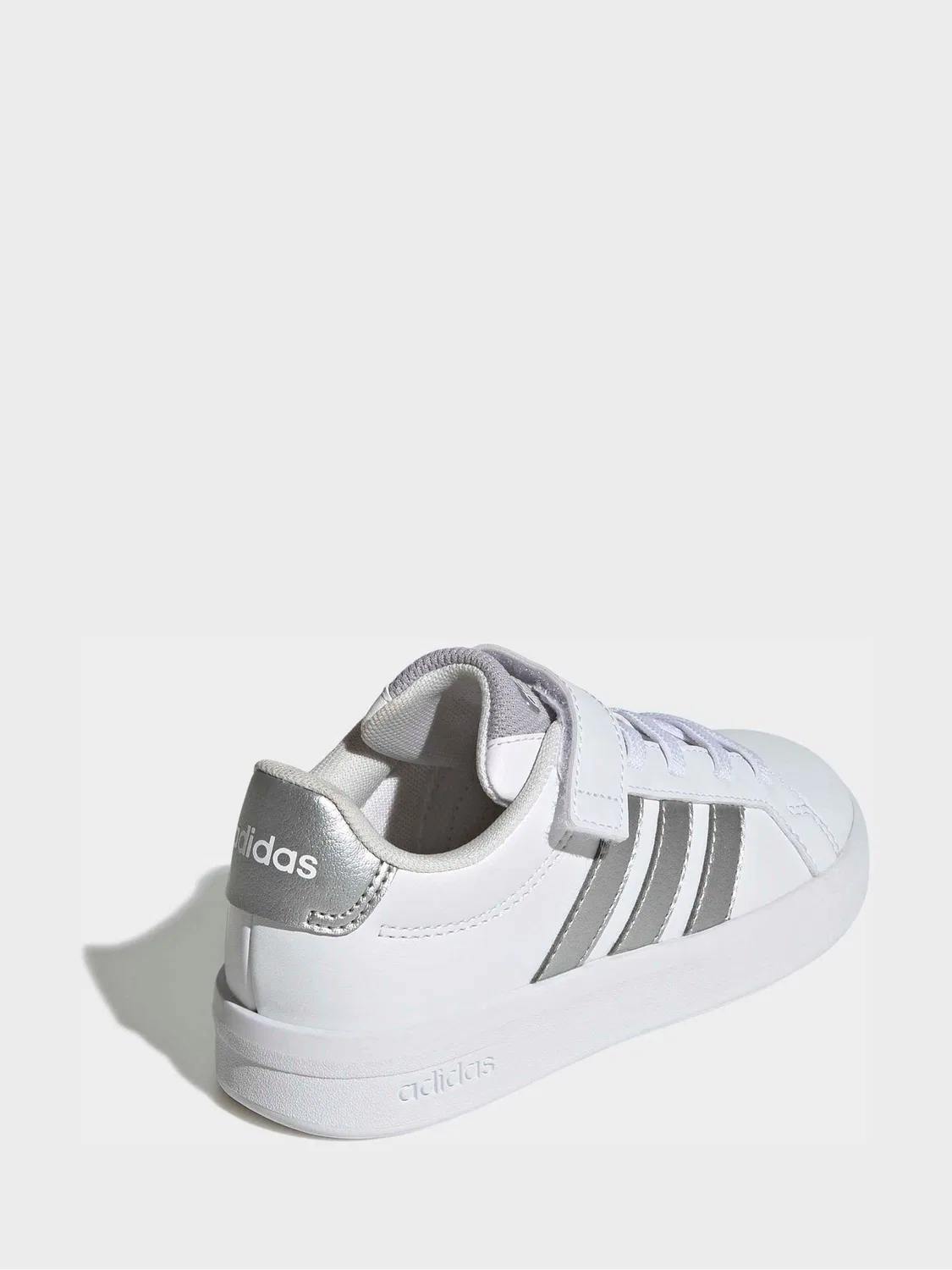 Кроссовки adidas Grand Court 3.0 Elastic Lace, белый/серебристый — фото 4