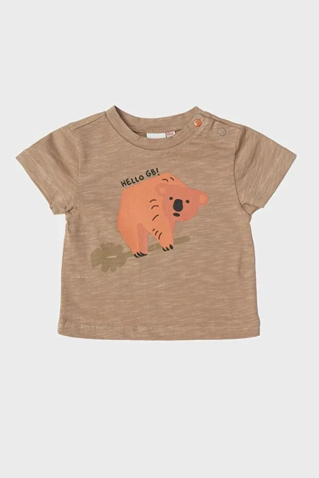 Детская футболка для мальчиков с принтом Layette, Beige